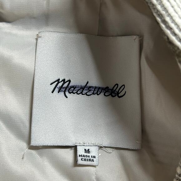 Madewell Women's Button Front Striped Tweed Snap Front Jacket M Medium NWOT - Picture 8 of 9